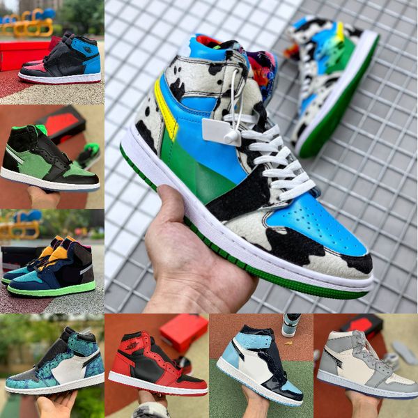 

2020 jumpman 1 1s basketball shoes men women satin snake patent tie dye patent unc to chicago chunky dunky zoom zen green bio hack trainers