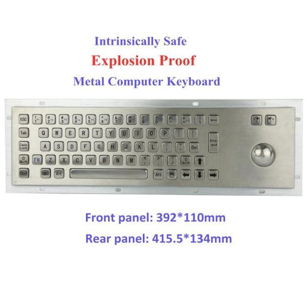 

rugged stainless steel keyboards industrial intrinsically safe explosion proof metal computer keyboard with trackball