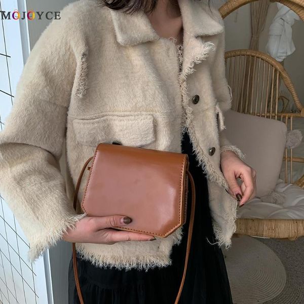 

retro women shoulder messenger bags pu small solid color crossbody handbag