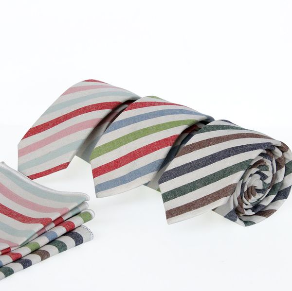 

windj men cotton necktie white colorful stripe red blue green, Black;gray