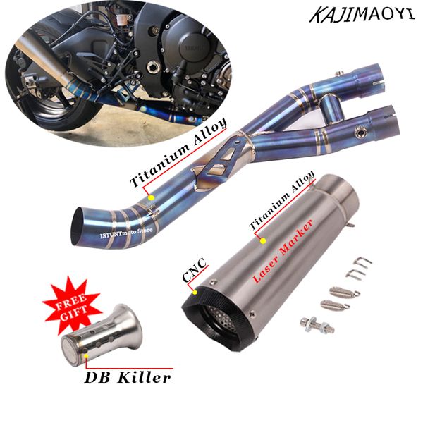 

motorcycle escape exhaust modified middle link pipe muffler db killer for r1 r1m mt10 2020 2020