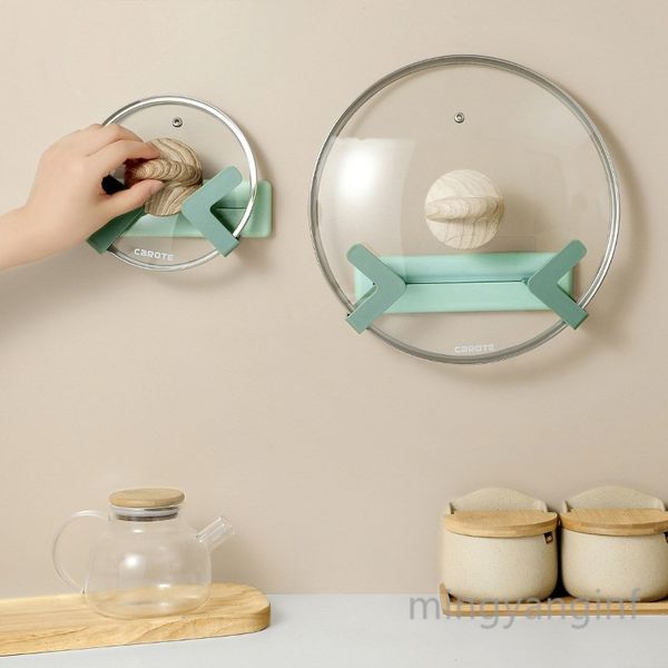 

пот крышка стойки настенные пластиковые пан крышка организатор держатель self клей кухня готовим utensil инструмент my-inf0233