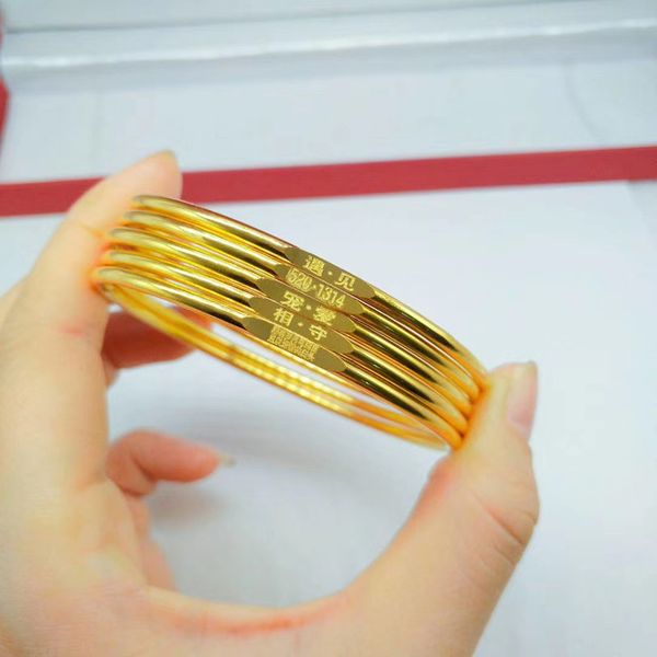 

brass gold-plated bracelet laser imitation gold 520 1314 female flower bracelet new fashion, Black