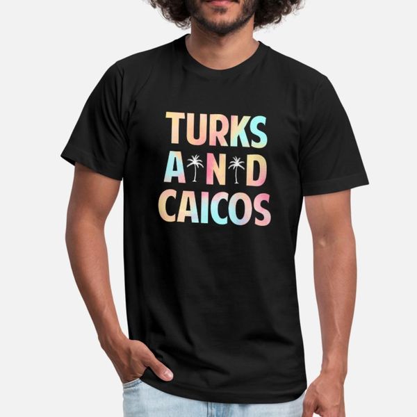 

turks and caicos souvenir vacation travel palm trees design t shirt men customized 100% cotton plus size 3xl unique graphic funny casual