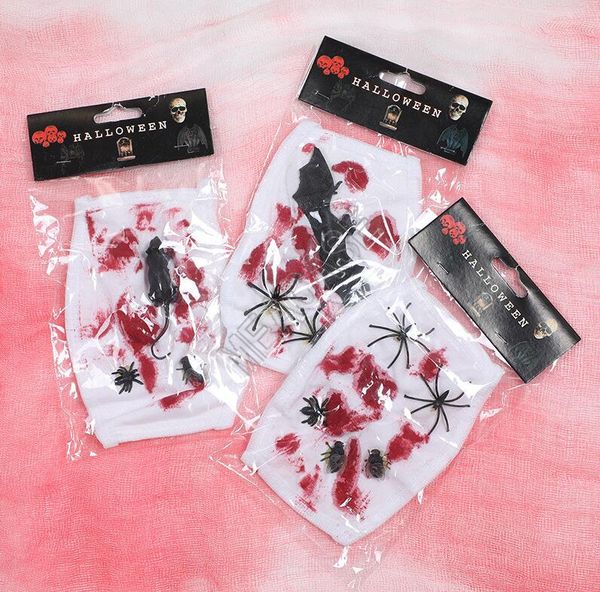 

halloween terror bleed mouse scary designer face mask breathable dustproof masks props washable reusable mouth cover respirator d82401, Blue