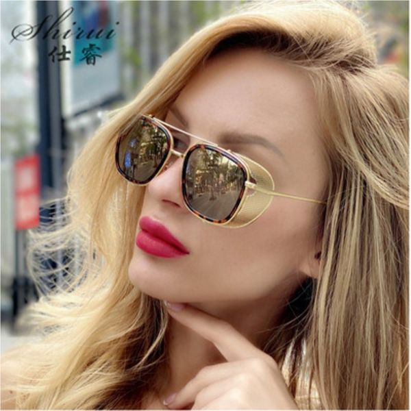 

sunglasses retro punk square women vintage brand shades black red metal color sun glasses for female fashion designer lunette, White;black