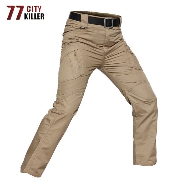 

military cargo pants men army tactical pants ix9 combat trousers casual work trousers swat thin multi-pocket pants plus size 5xl 200925, Black