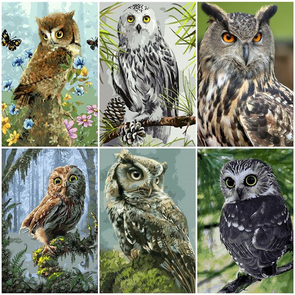 

azqsd oil painting by numbers animal acrylic paint picture for living room home decoration coloring by numbers owl unique gift