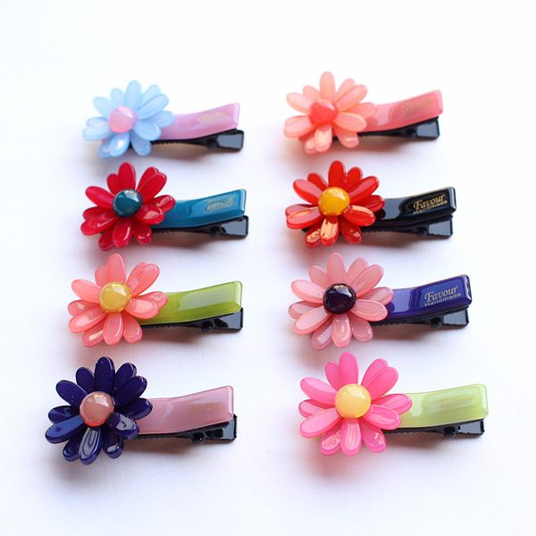 

100pcs/lot sunflowe shape hair clips summer style floral hairpin princess kids cute fairy hairpins lovely headwear, Slivery;white