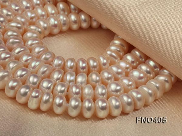 

white 6-8mm flatly roundel freshwater akoya farming pearl long necklace 80, Silver