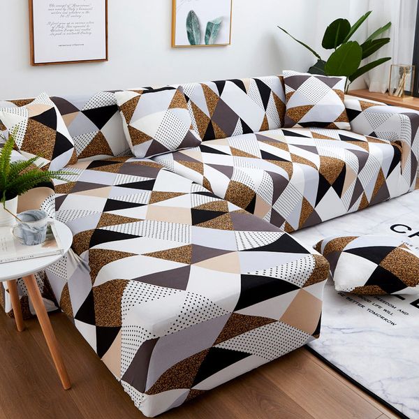 

1/2 pieces sofa cover set geometric couch cover elastic sofa for living room pets corner l shaped chaise longue