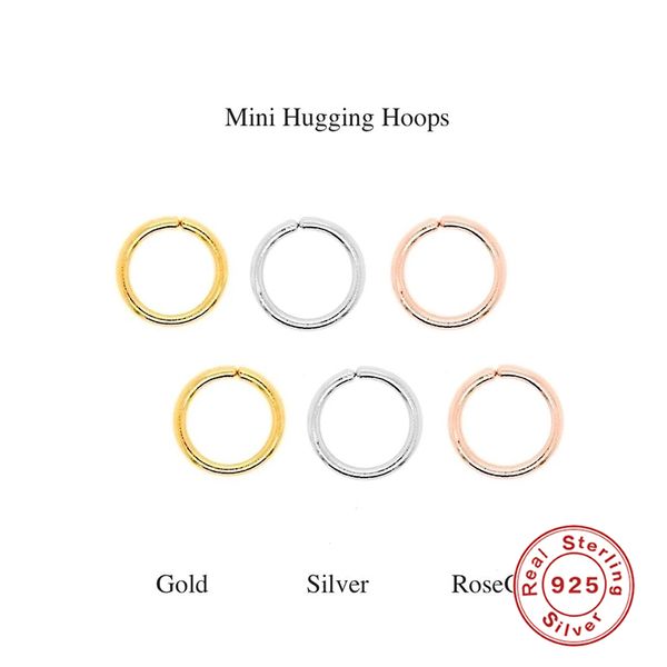 

romad minimalism 925 sterling silver hoop earrings for women punk earrings pendientes birthday present brinco exquisite jewelry, Golden;silver