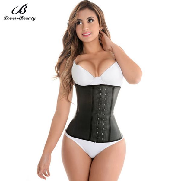 

lover beauty waist trainers weight loss corset faja reductora cinturilla waist trainer corset shapewear slimming belt -d, Black;white