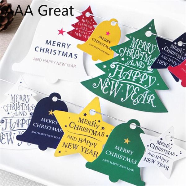 

greeting cards 30pcs/lot christmas cute irregular tags decorate tag card tree festival candy birthday supplies present packaging paper