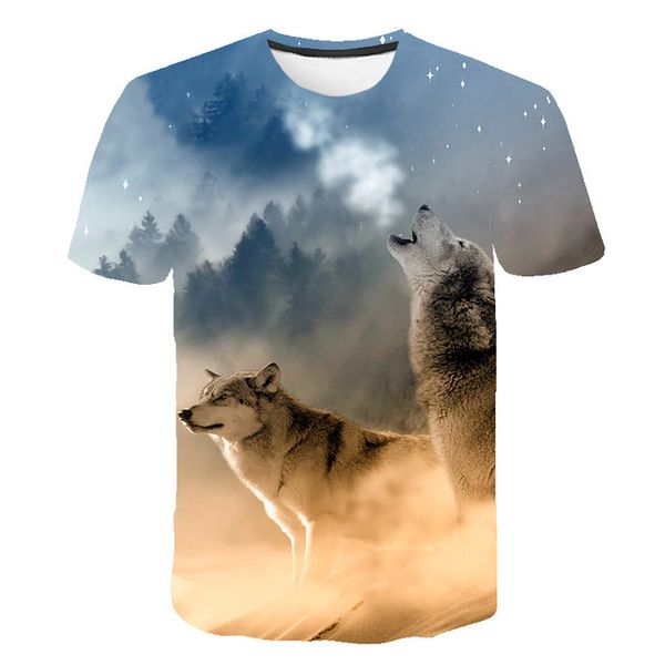 

o-collar wolf animal male 3d print shirts aesthetic oversized horror men clothing