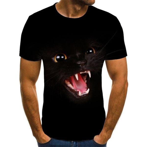 

new cool 3d print two cat male 3d print shirts horror hippie hippie men clothing
