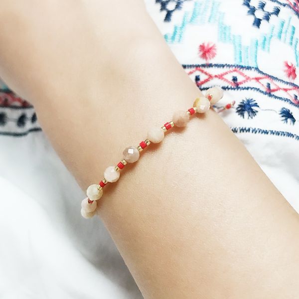 

import natural stone lucky bracelet delica beads bracelets women handmade crystal simple miyuki jewelry pulseras, Golden;silver