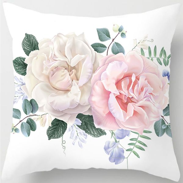 

polyester pillowcase modern flower letter floral novelty sofa decoration soft