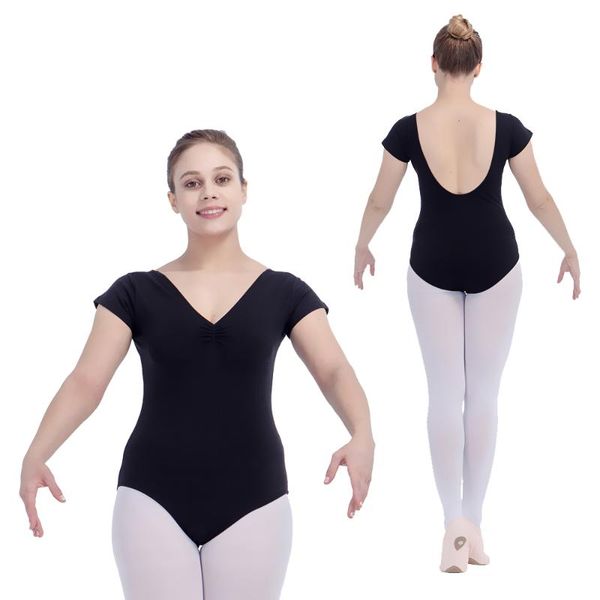 

retail wholesale black cotton/lycra cap sleeve ballet dancing leotard with pinch front for ladies and girls, Black;red