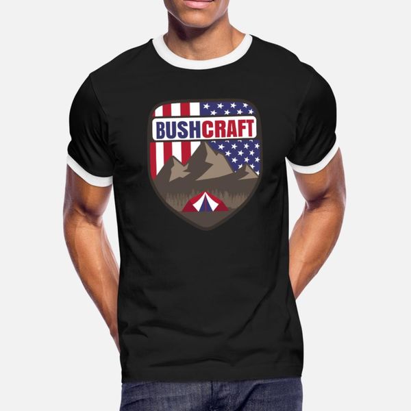 

bushcraft usa us flag mountain tent gift idea t shirt men printed cotton s-xxxl basic solid cute new style spring autumn normal shirt