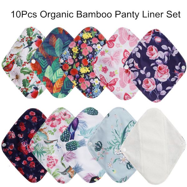 

simfamily] 10pcs reusable waterproof bamboo fiber pads menstrual cloth sanitary pads feminine maternity hygiene panty liner