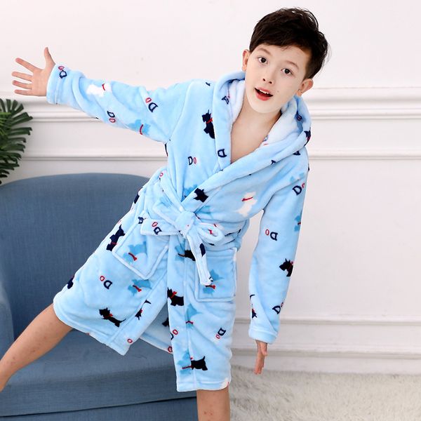 

kids bathrobe for spring winter lively animal print pajamas warm children pyjama teenager boys bath robe swimming clothing mx200811, Blue;red