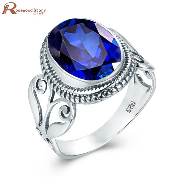 

sapphire ring 925 sterling silver oval diy gemstones rings for women carve vintage luxury jewelry wedding engagement accessory, Golden;silver