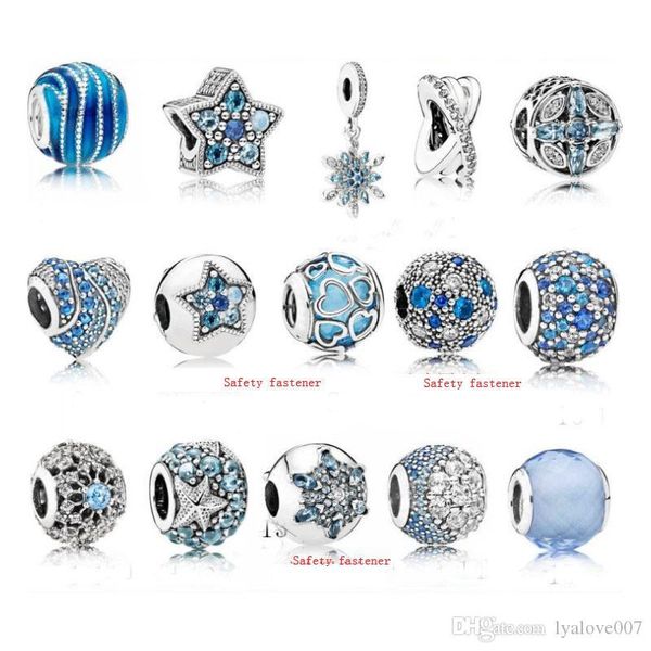 

925 sterling silver beads bracelet blue ale magnolia crystal bangles beads for women charms for european charm chain diy jewelry wholesale, Black
