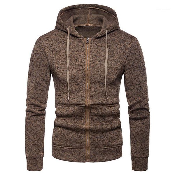 

long sleeve males clothing solid color mens designer hoodies casual zipper slim pocket males hoodies fashion, Black