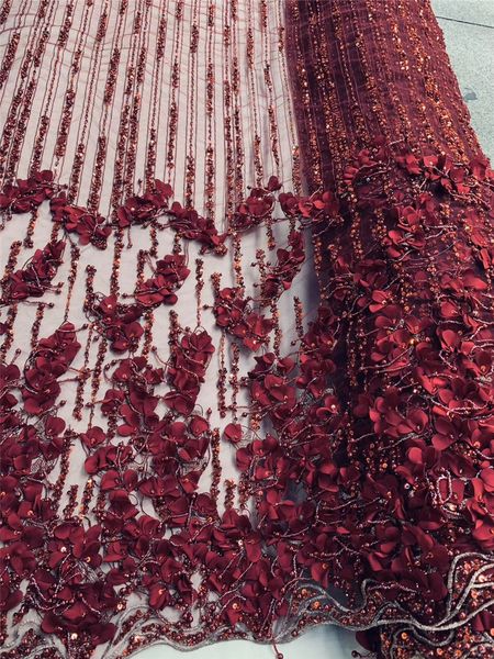 

african bridal net lace with beads nigerian french lace fabric embroidered tulle french net fabric mdn21, Black;white