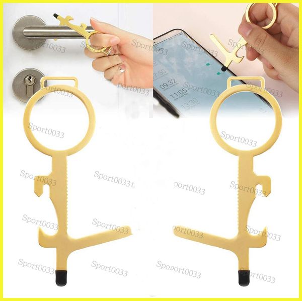 

edc door opener,dhl elevator button contactless tool safety door handle brass key grip safety protection isolation no-touch opener