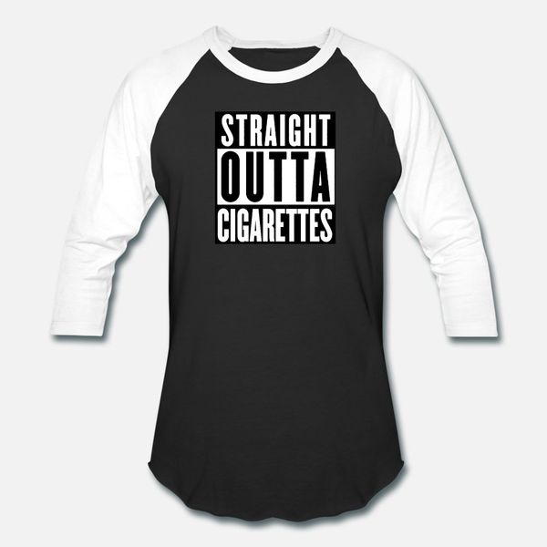 

straight outta cigarettes t shirt men print short sleeve o-neck kawaii crazy breathable summer pictures shirt, White;black