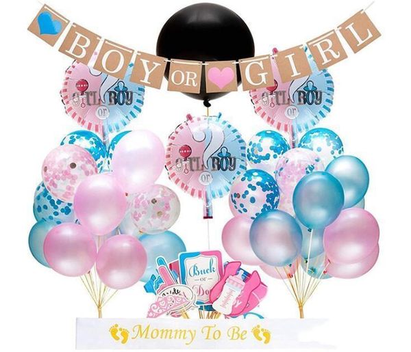 

36 reveal boy foil inch confetti banner girl set or balloon gender xhhair kzbjw