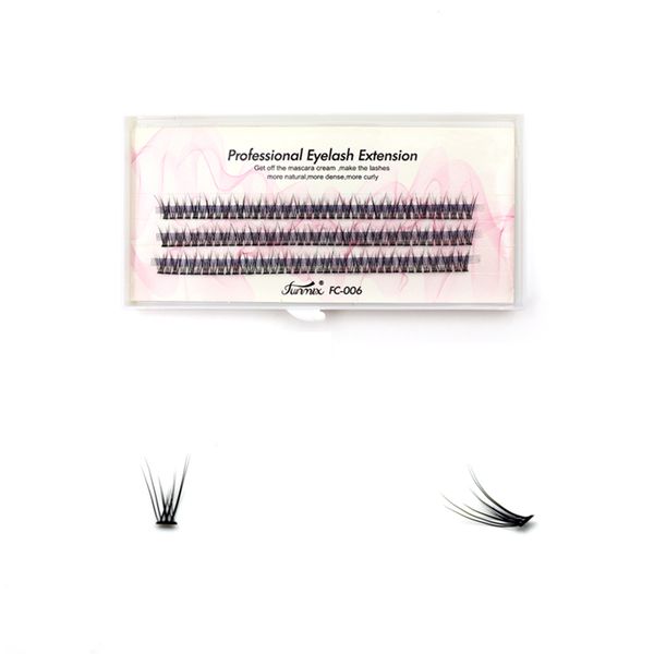 

funmix 12/10/8mm silk 3dfalse eyelashes extension fashion dovetail eyelash black individual false eye lashes make up tools
