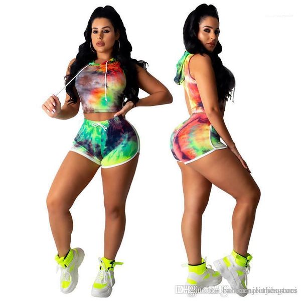 

dye tracksuits casual female hood gradient sports set fashion ladies 2pcs set summer womens tie, Gray