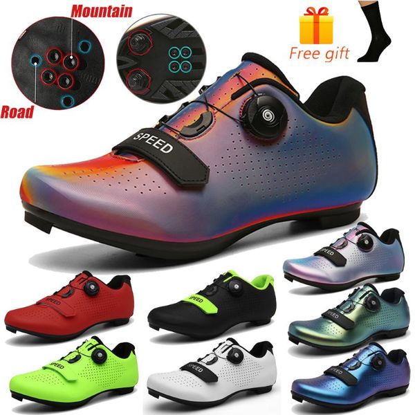 

professional spd cycling shoes mtb sneakers men self-locking mountain bicycle shoes women road bike outdoor athletic, Black