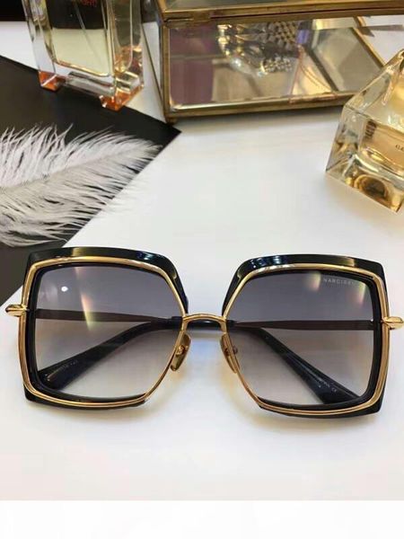 

women square narcissus sunglasses gold black gradient lens glasses sonnenbrille sun glasses eyewear new in boxfearless, White;black
