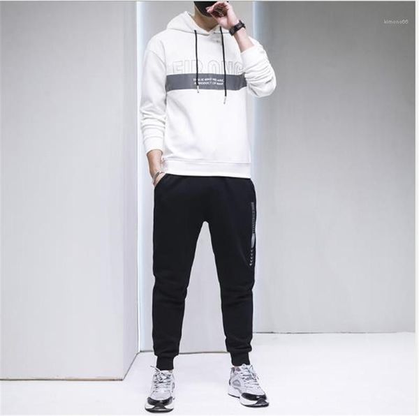 

letter print mens tracksuits 2pcs clothing sets designer hooded loose sport mens clothing fashion suits outfits, Gray
