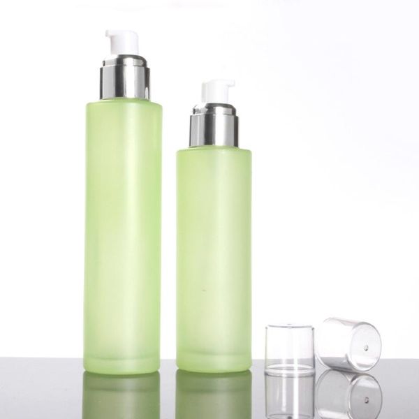 

lotion green frosted glass container,empty spray bottle 60ml