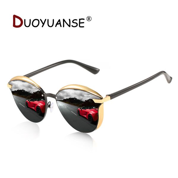 

duoyuanse men vintage metal polarized sunglasses classic brand round frame sun glasses coating lens driving eyewear for men/wome, White;black