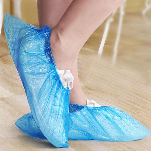 

plastic waterproof disposable shoe covers rain day carpet floor protector blue cleaning shoe cover overshoes copriscarpe for home
