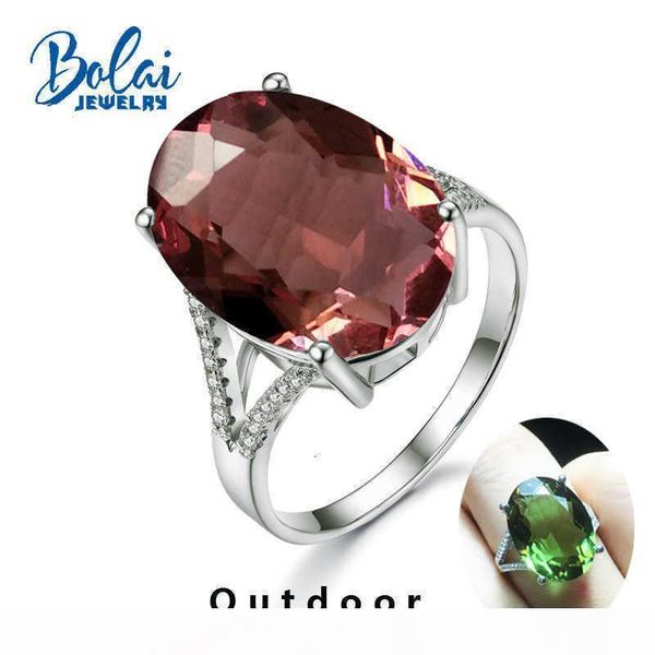 

bolaijewelry,zultanite rings 925 sterling sliver fine jewelry gemstone created color change elegant design gift sh190930, Slivery;golden
