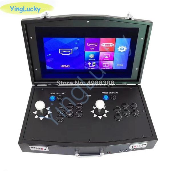 

new original pandora box dx 3000 in 1 mini arcade joystick support 2 players computer projectors fba mame ps1 have 3d games