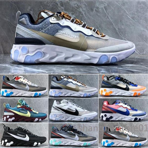 

2019 shipping react element 87 casual shoes for men women light bone triple black pink mens trainer leisure sneakers 36-45 sh01