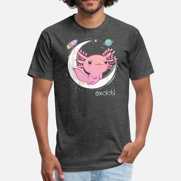 

space axolotl kawaii pastel goth japan anime comic t shirt men customized 100% cotton s-xxxl slim anti-wrinkle casual summer novelty