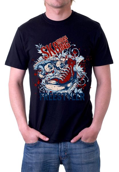 

2019 горячие продажи супер моды t shirt повседневная мужская одежда urban skate board лыжи тройник рубашки черный или белый макияж футболки