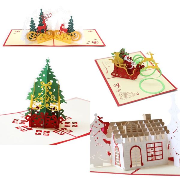

3d up christmas cards 4 pack blank greeting holiday cards with envelope for wedding