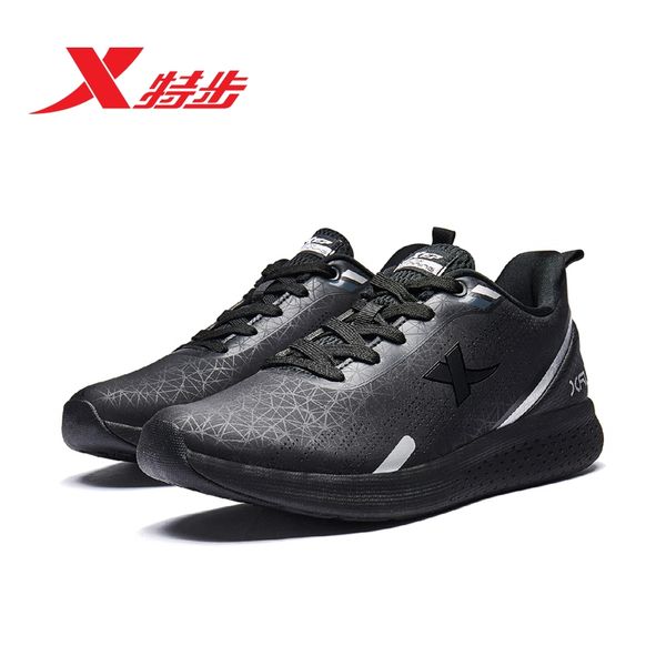 

men's sports shoes spring and summer 2020 new leather waterproof black absorption men's running shoes