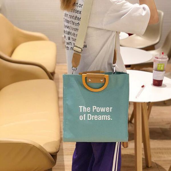 

women messenger bag letter canvas shoulder bag ladies handbag large capacity crossbody for girls tote