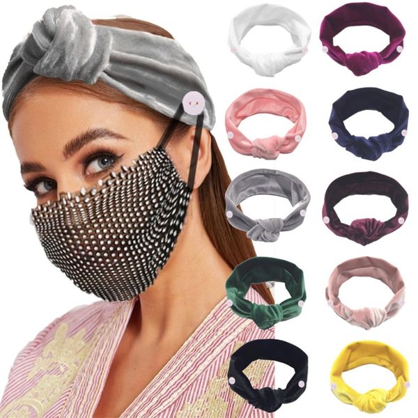 Stirnband Scrunchie mit Maskenschnalle für Krankenschwester, Arzt, Mode, Bandeau-Haare, Krawatte, elastische Haarbänder, Haar-Accessoires
